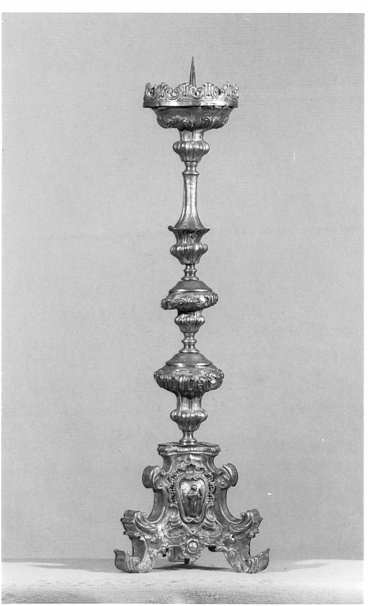 candeliere d'altare, opera isolata - bottega lombarda (sec. XVIII)