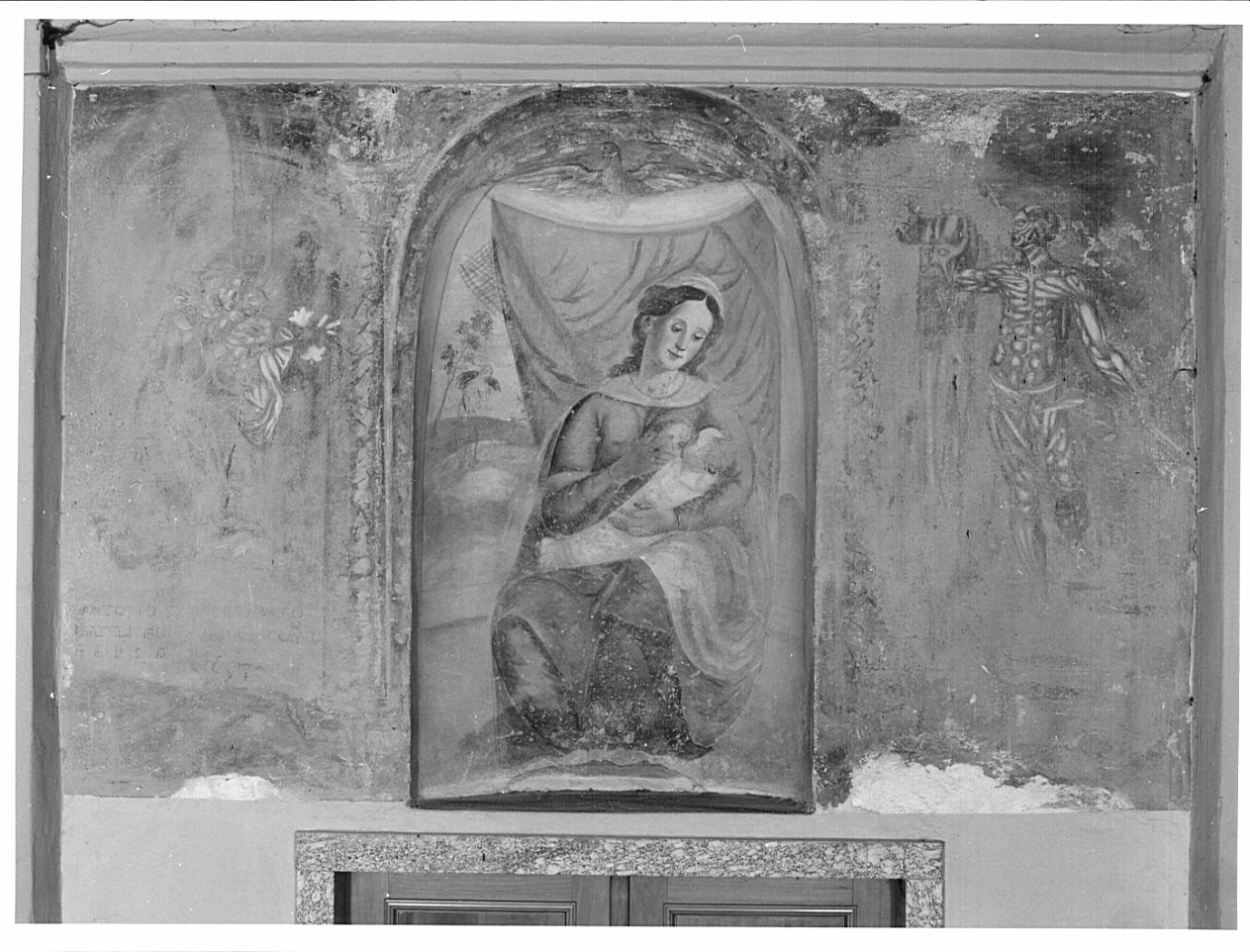 Madonna del Latte/ San Bartolomeo/ Sant'Antonio da Padova (dipinto, opera isolata) - ambito lombardo (sec. XVII)