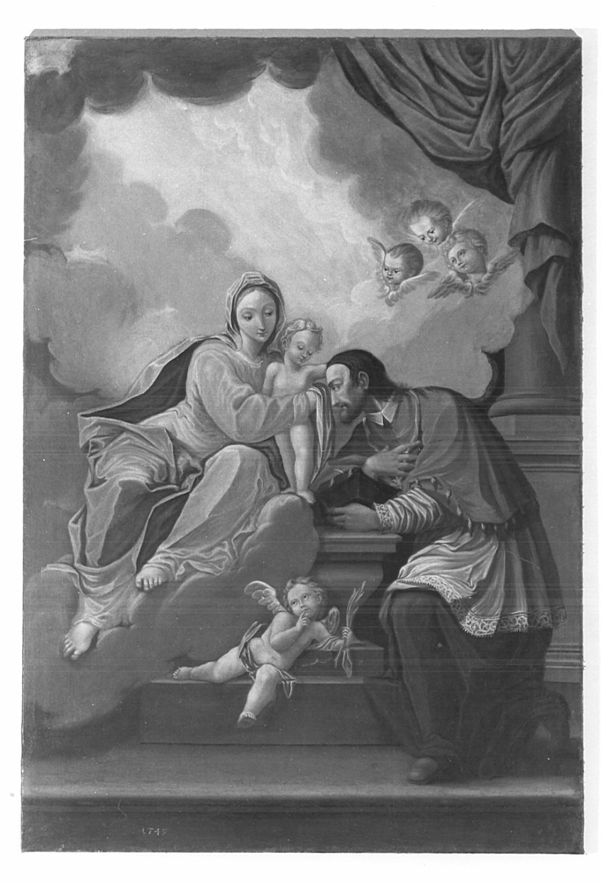 Madonna con Bambino e San Giovanni Napomuceno (dipinto, opera isolata) - ambito lombardo (sec. XVIII)