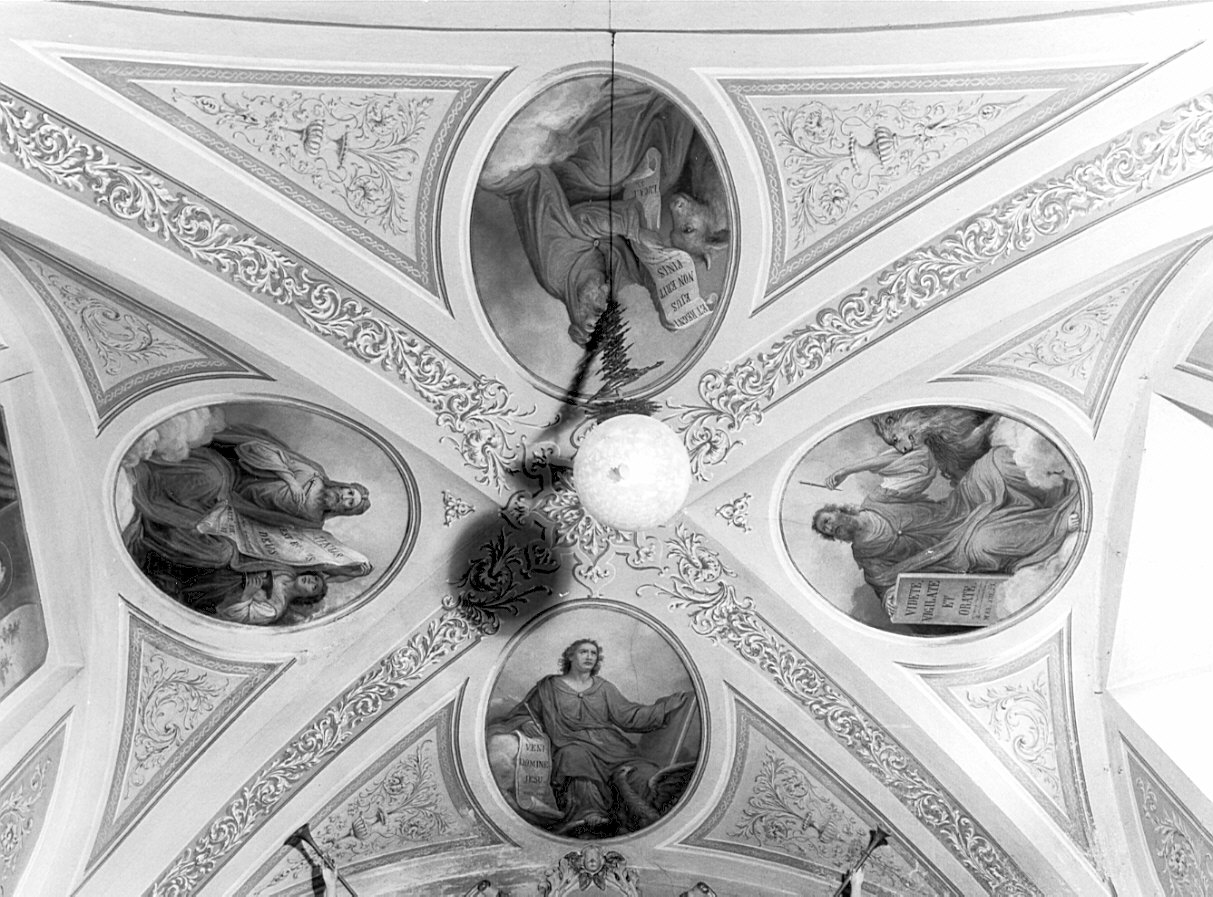 evangelisti/ virtù/ altri (dipinto, ciclo) di Tagliaferri Luigi (sec. XIX)