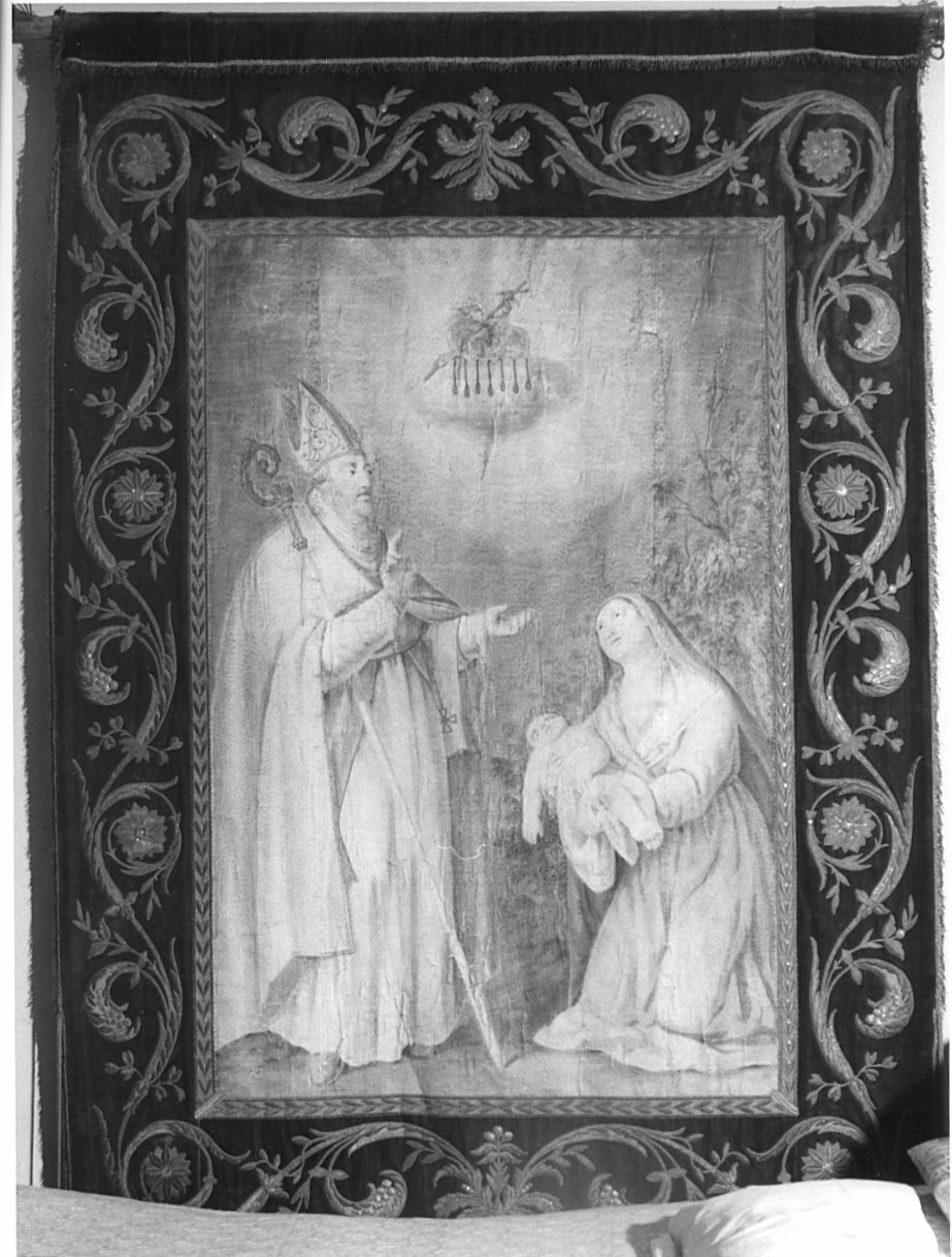 Sant'Abbondio resuscita un bambino (stendardo processionale, opera isolata) - ambito lombardo (prima metà sec. XVI)