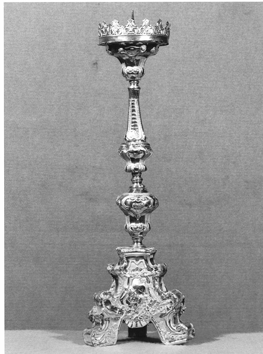 candeliere d'altare, serie - ambito lombardo (seconda metà sec. XVIII)