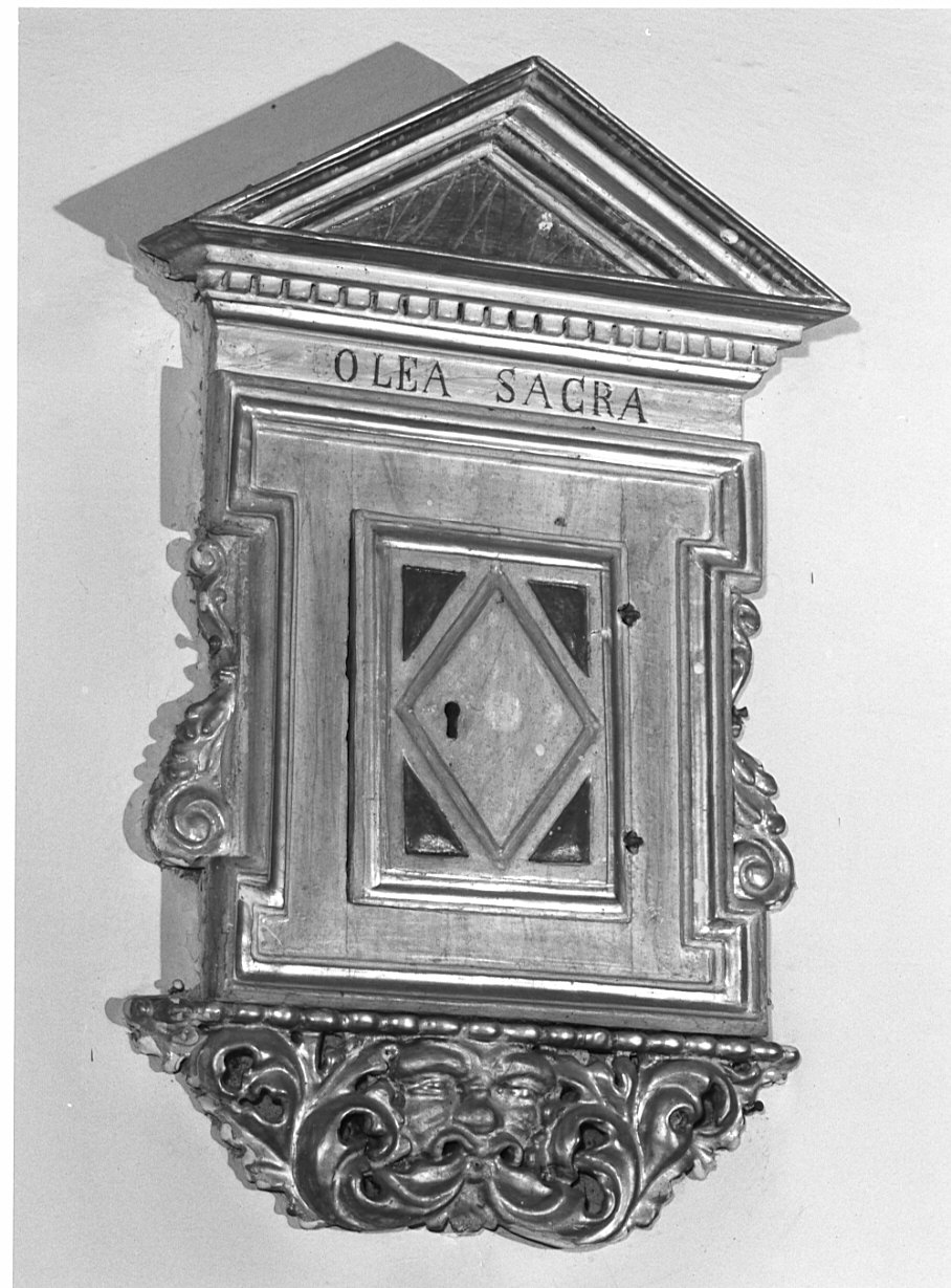 anta di armadietto per oli santi, opera isolata - ambito lombardo (prima metà sec. XVI)