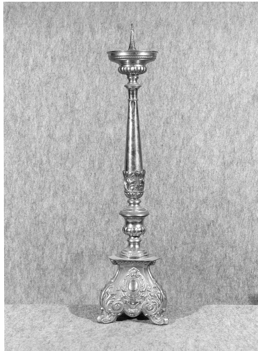 candeliere d'altare, serie - ambito lombardo (seconda metà sec. XIX)