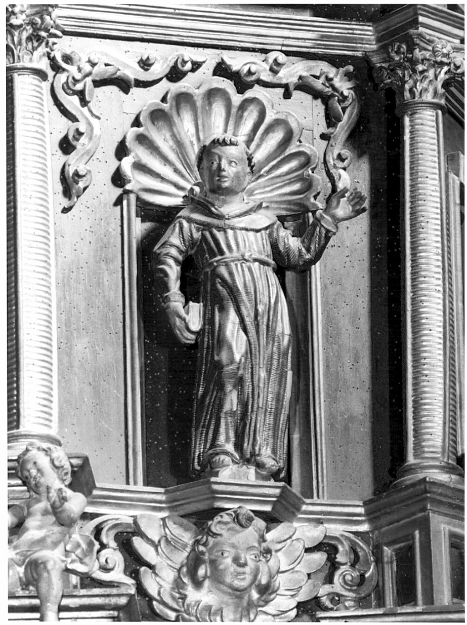 Sant'Antonio da Padova (statua, elemento d'insieme) - ambito valtellinese (prima metà sec. XVII)