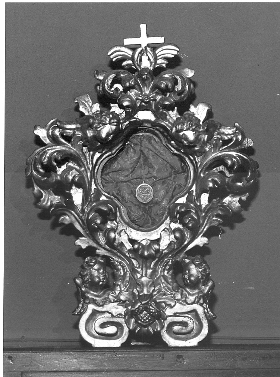 reliquiario - a tabella, serie - ambito lombardo (fine/inizio secc. XVIII/ XIX)