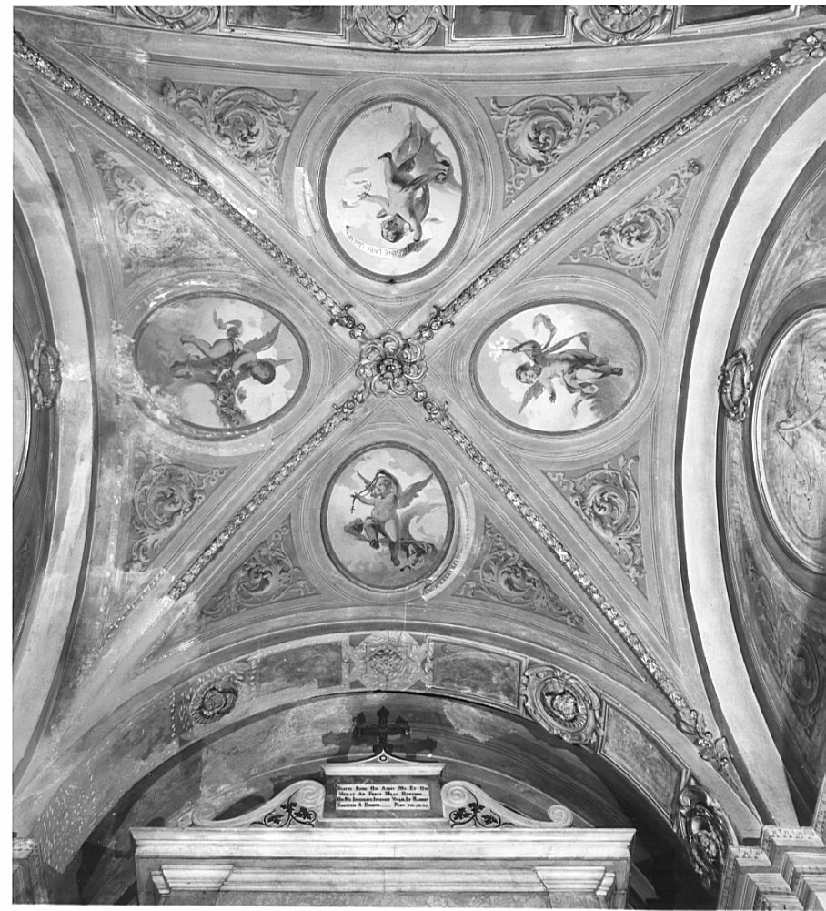 angioletti con simboli mariani (dipinto, opera isolata) di Mascioni Virgilio (sec. XX)