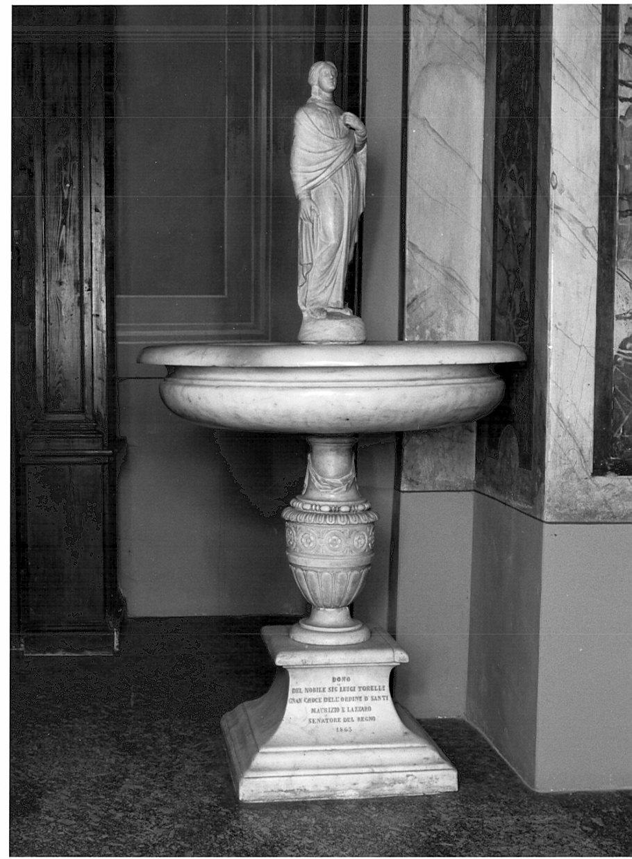 acquasantiera - a fusto, opera isolata - ambito valtellinese (sec. XIX)