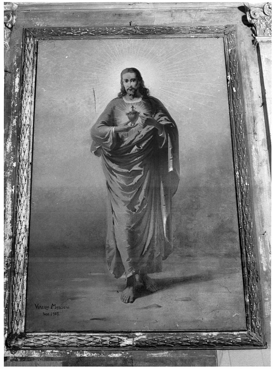 Sacro Cuore di Gesù (dipinto, opera isolata) di Mascioni Virgilio (sec. XX)
