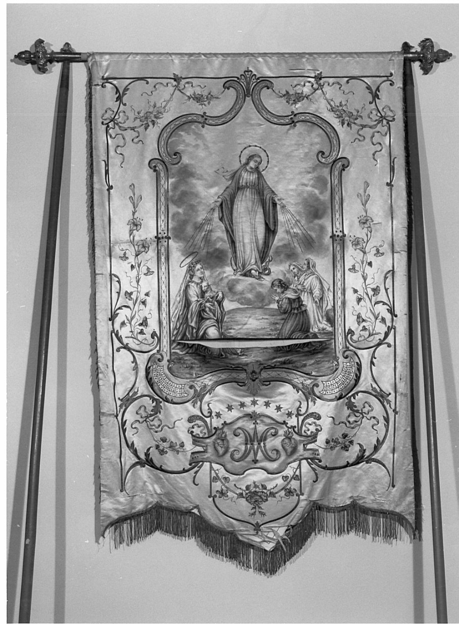Immacolata Concezione con Sant'Agnese e le vergini/ Martirio di Sant'Agnese (stendardo processionale, opera isolata) - manifattura lombarda (primo quarto sec. XX)
