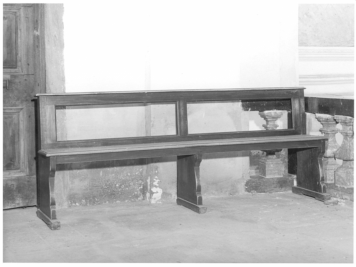 banco da chiesa, opera isolata - ambito valtellinese (seconda metà sec. XIX)