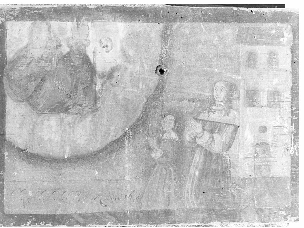 Ringraziamento alla Madonna e a Santo Vescovo per grazia ricevuta (ex voto, opera isolata) - ambito valtellinese (sec. XVII)