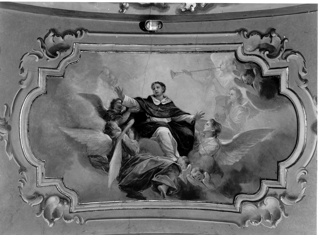 San Vincenzo Ferrer in gloria (dipinto, elemento d'insieme) di Conconi Turildo (sec. XX)
