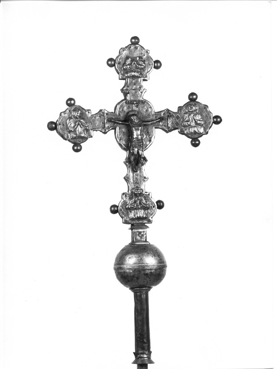 croce processionale, insieme - bottega lombarda (sec. XV)