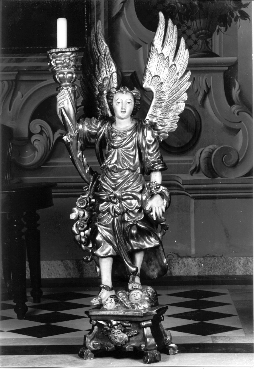 angelo (candelabro - a statua, coppia) - ambito lombardo (fine/inizio secc. XVII/ XVIII)