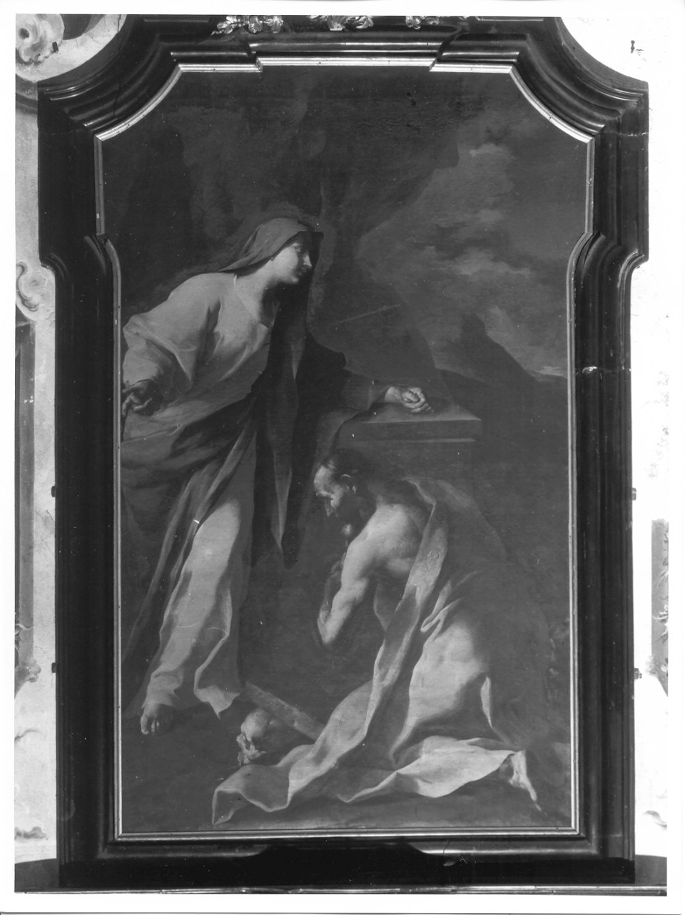 apparizione della Madonna a San Girolamo (pala d'altare, opera isolata) di Petrini Giuseppe Antonio (seconda metà sec. XVIII)