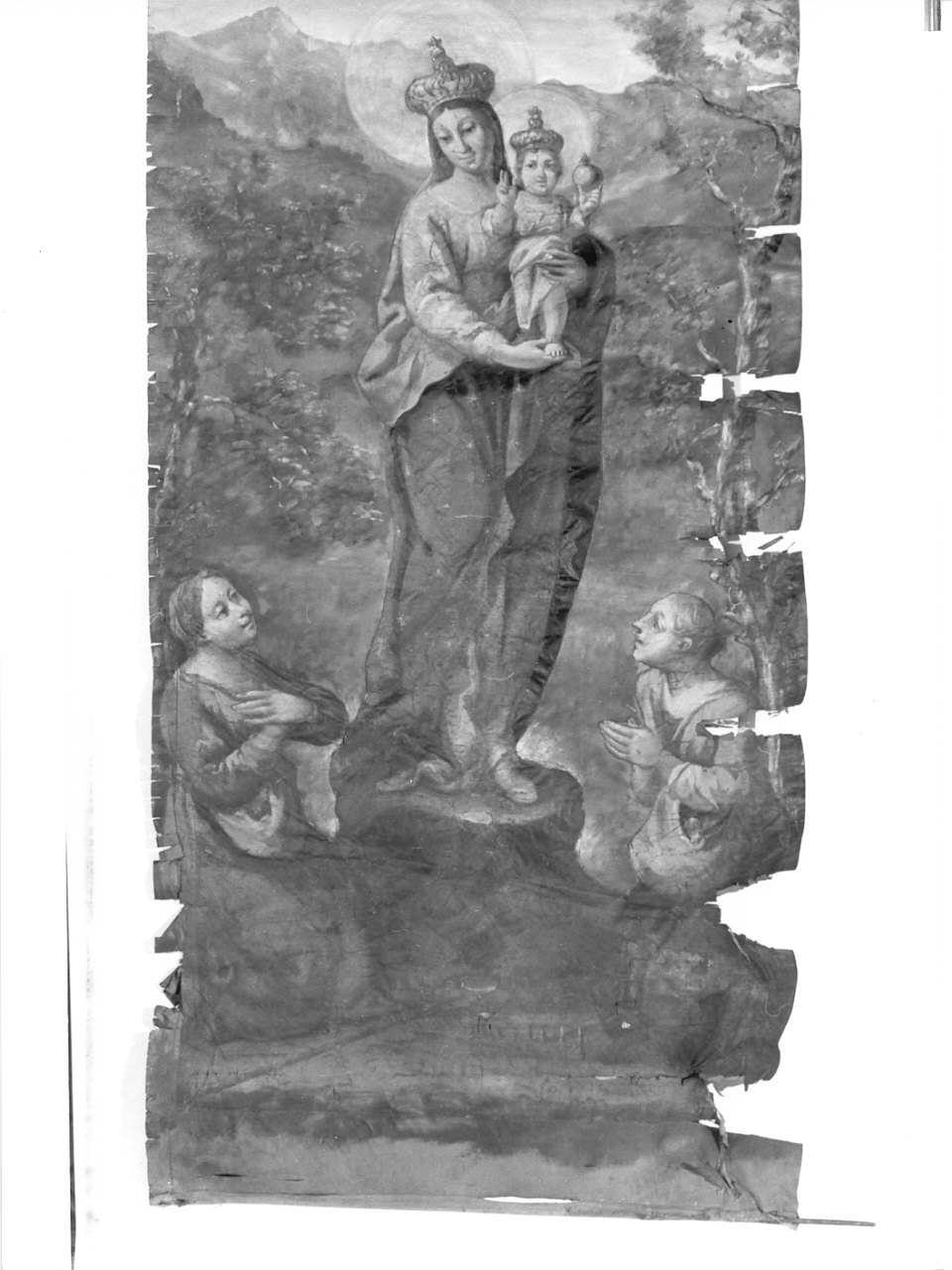 apparizione della Madonna (dipinto, opera isolata) - ambito della Val Chiavenna (sec. XIX)