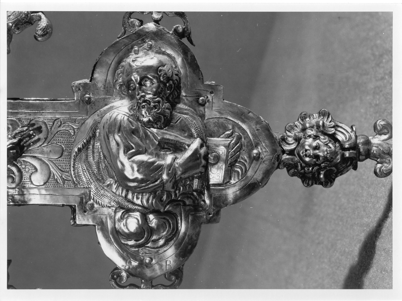 testa alata (placchetta di croce processionale, elemento d'insieme) - bottega napoletana (sec. XVI)