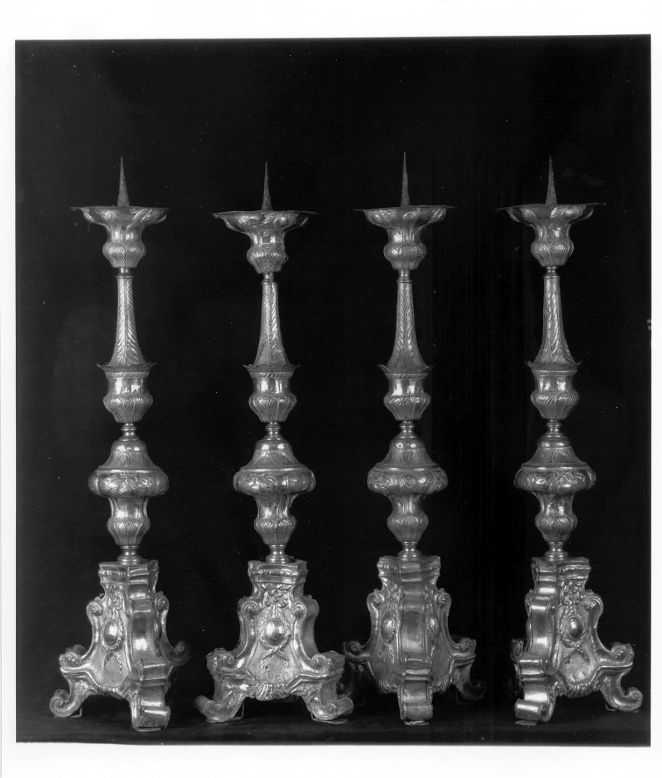 candeliere d'altare, serie - bottega lombarda (sec. XIX)