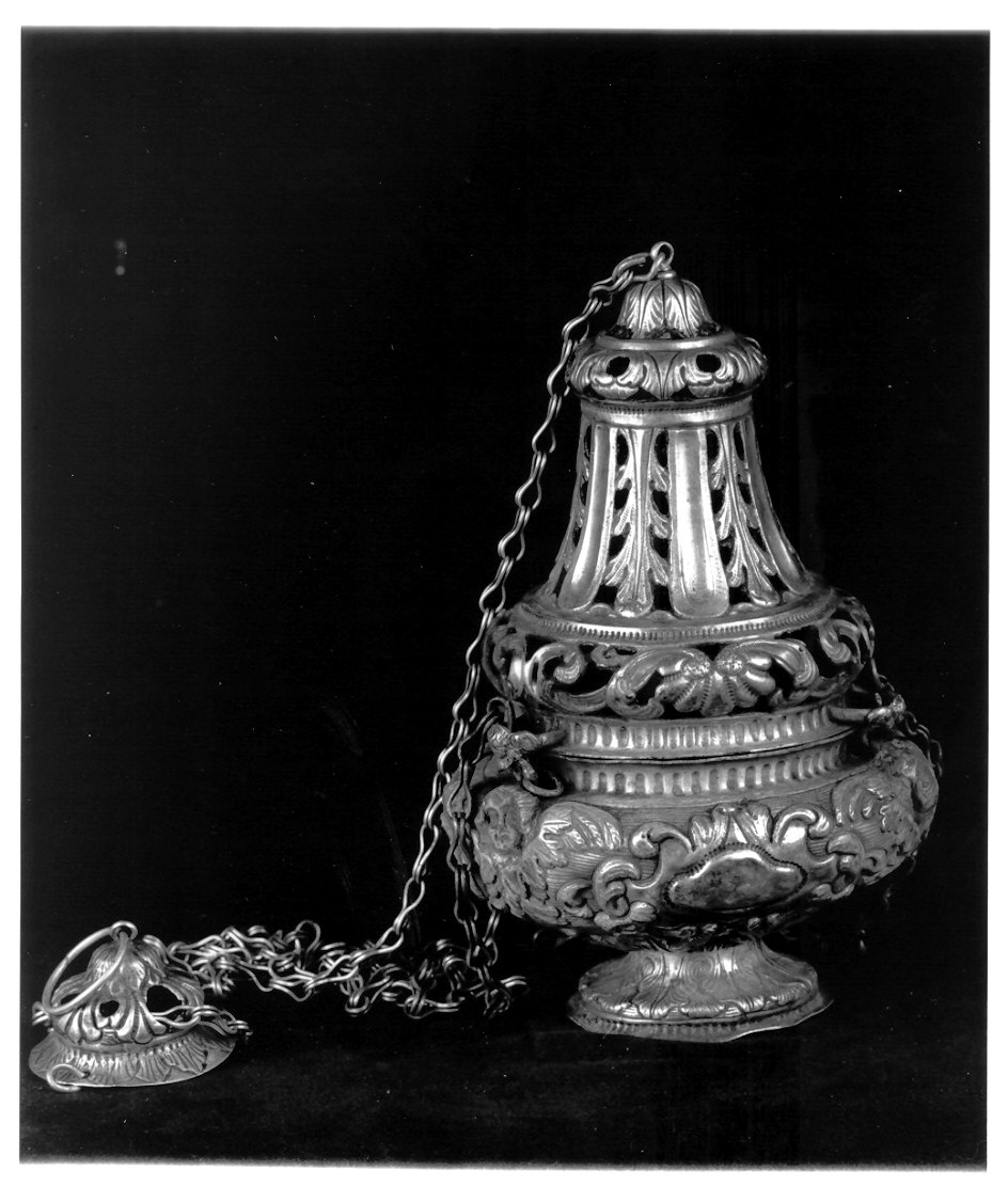 turibolo - a vaso fiammeggiante, opera isolata - bottega italiana (inizio sec. XIX)