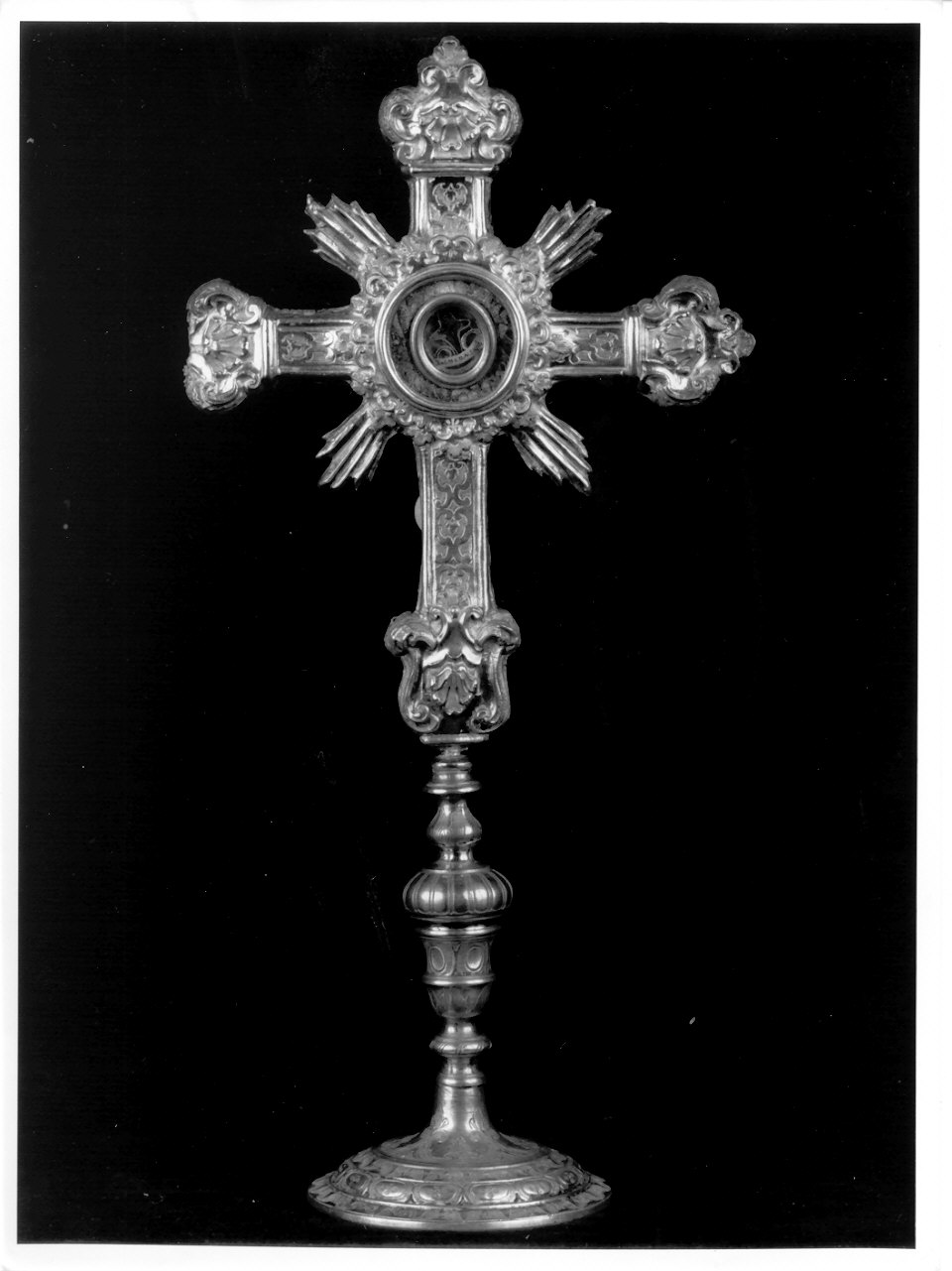 reliquiario - a croce, opera isolata - bottega italiana (inizio sec. XVIII)