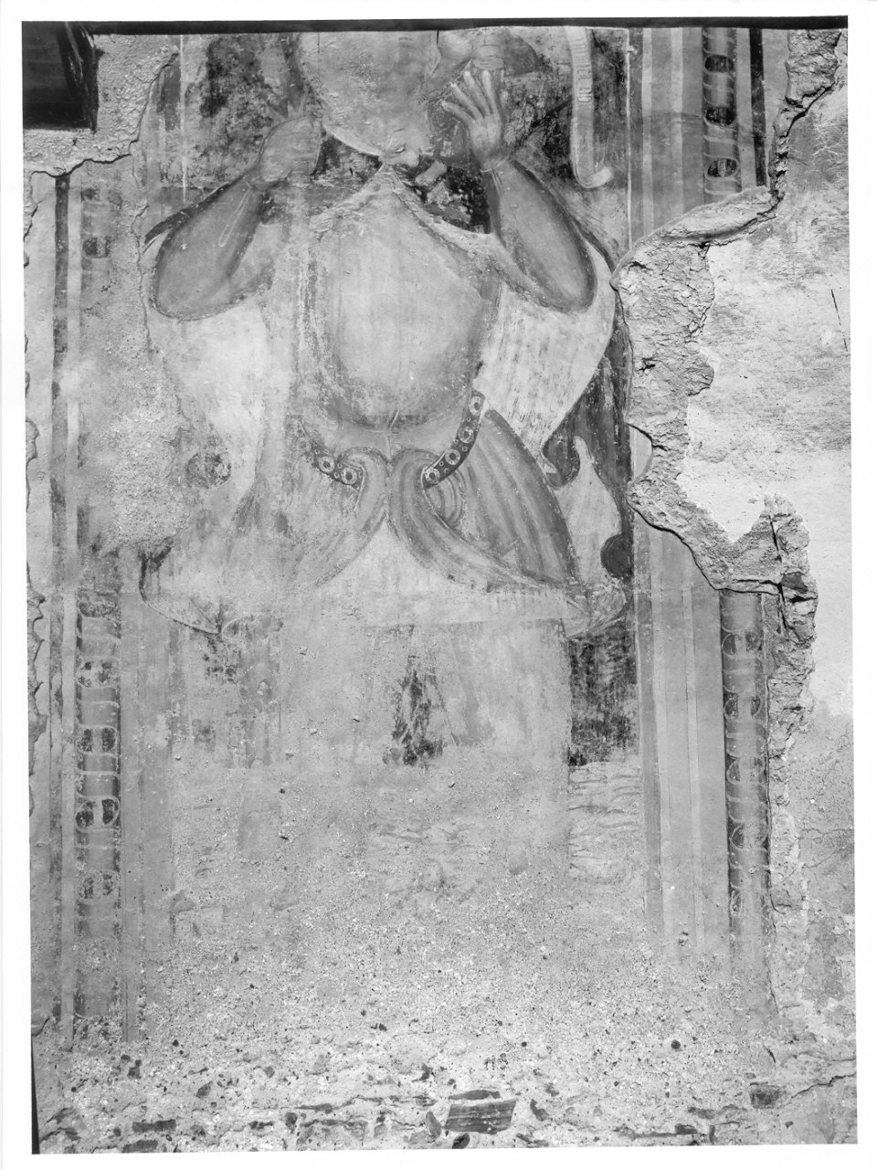 San Cristoforo guada il fiume con Gesù Bambino sulle spalle (dipinto, opera isolata) di Giovannino da Sondalo (attribuito) (inizio sec. XVI)