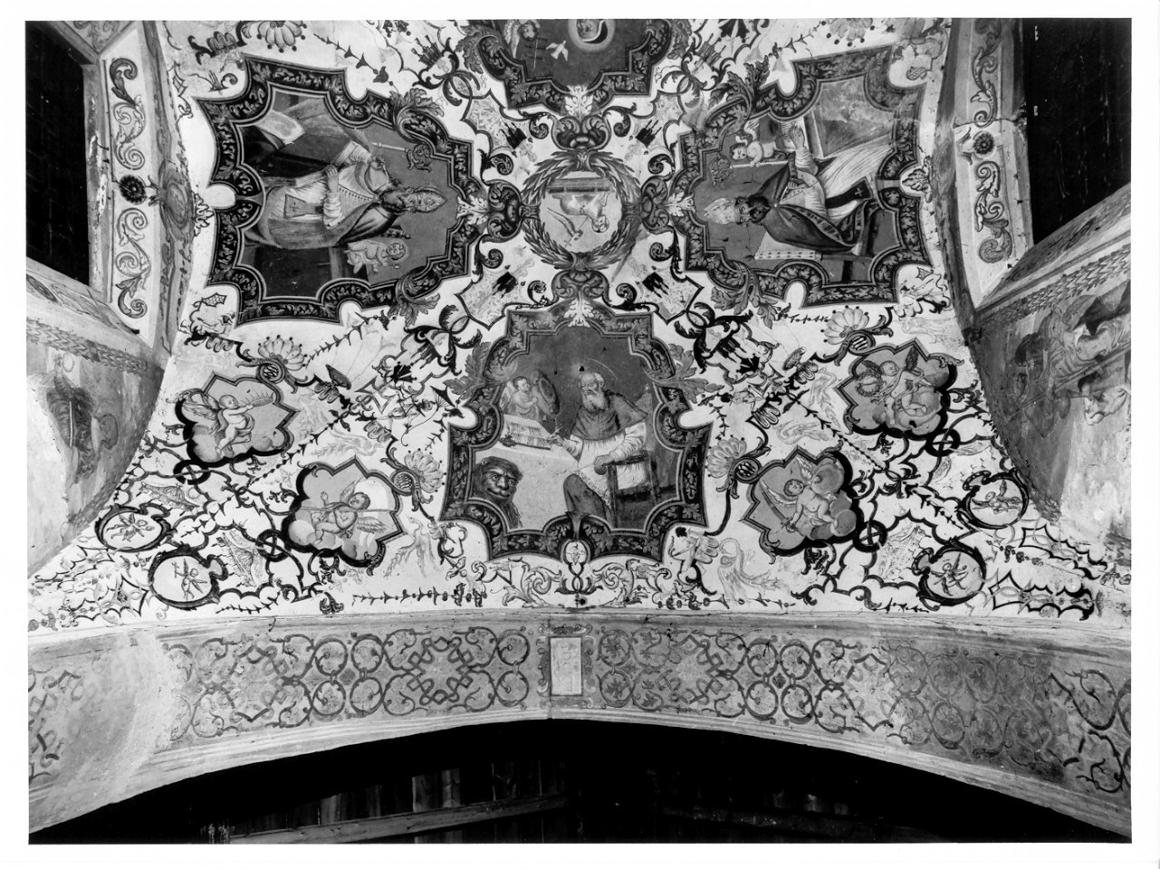 motivi decorativi a girali vegetali (dipinto, opera isolata) - ambito lombardo (sec. XVII)