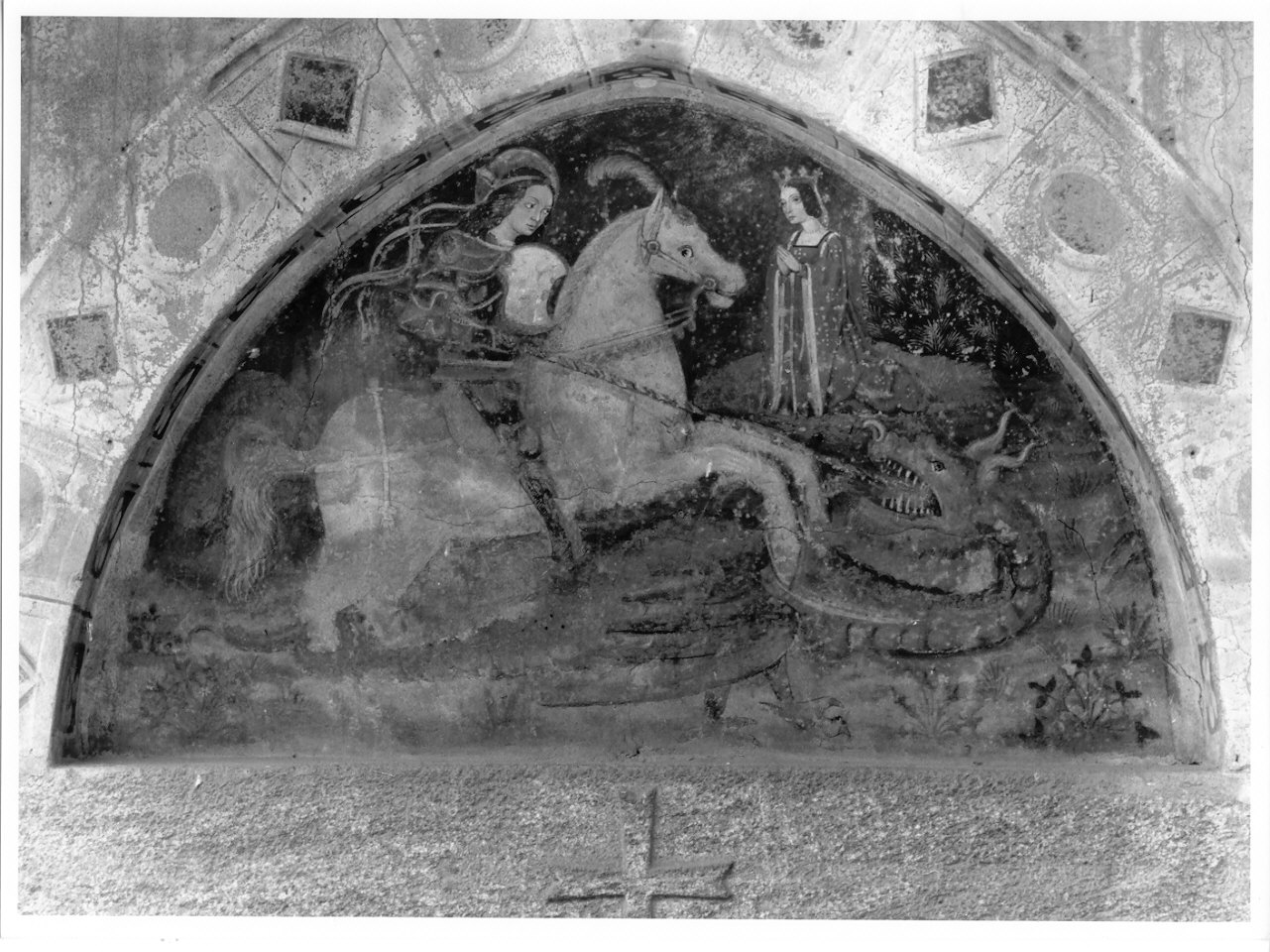 San Giorgio uccide il drago (dipinto, opera isolata) - ambito lombardo (metà sec. XV)