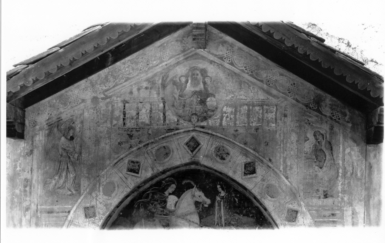 Annunciazione e Dio Padre (dipinto, opera isolata) - ambito lombardo (fine sec. XV)