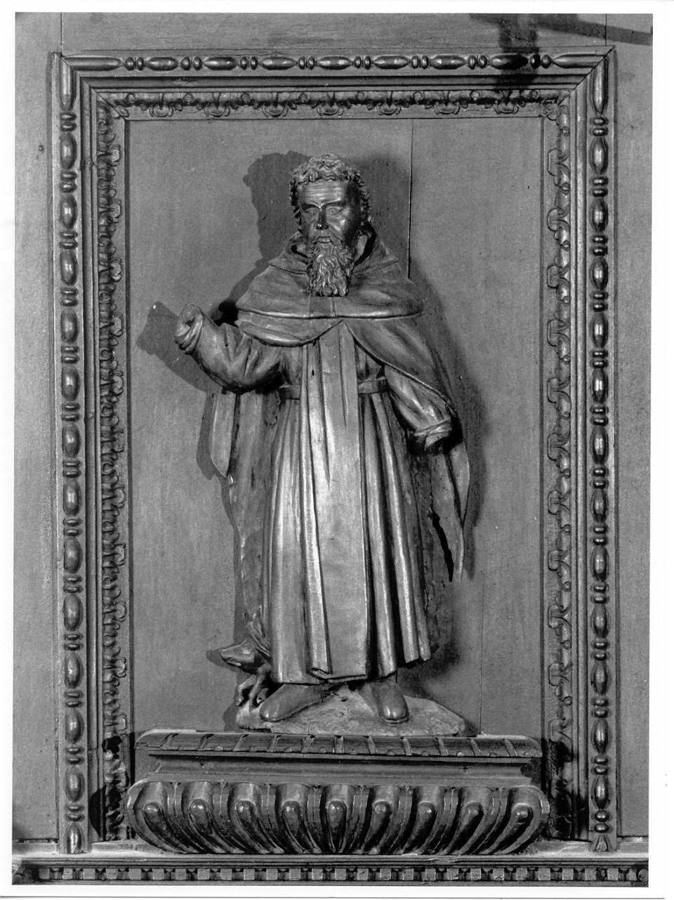 Sant'Antonio Abate (decorazione a intaglio, elemento d'insieme) di Locheti Alessandro (primo quarto sec. XVII)
