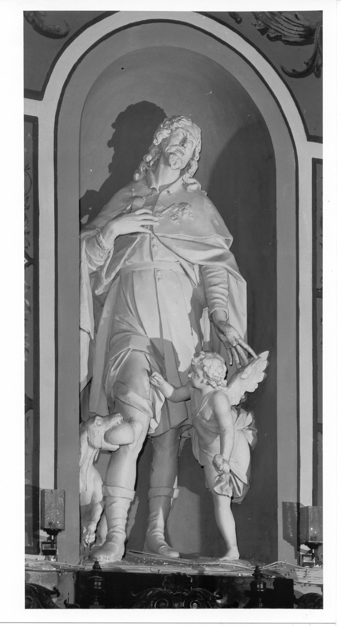 San Rocco e l'angelo (gruppo scultoreo, elemento d'insieme) di Silva Francesco il Vecchio (sec. XVII)
