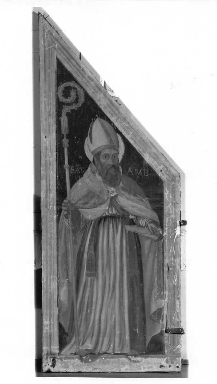 Sant'Ambrogio (anta di polittico, elemento d'insieme) - ambito valtellinese (fine/inizio secc. XVI/ XVII)