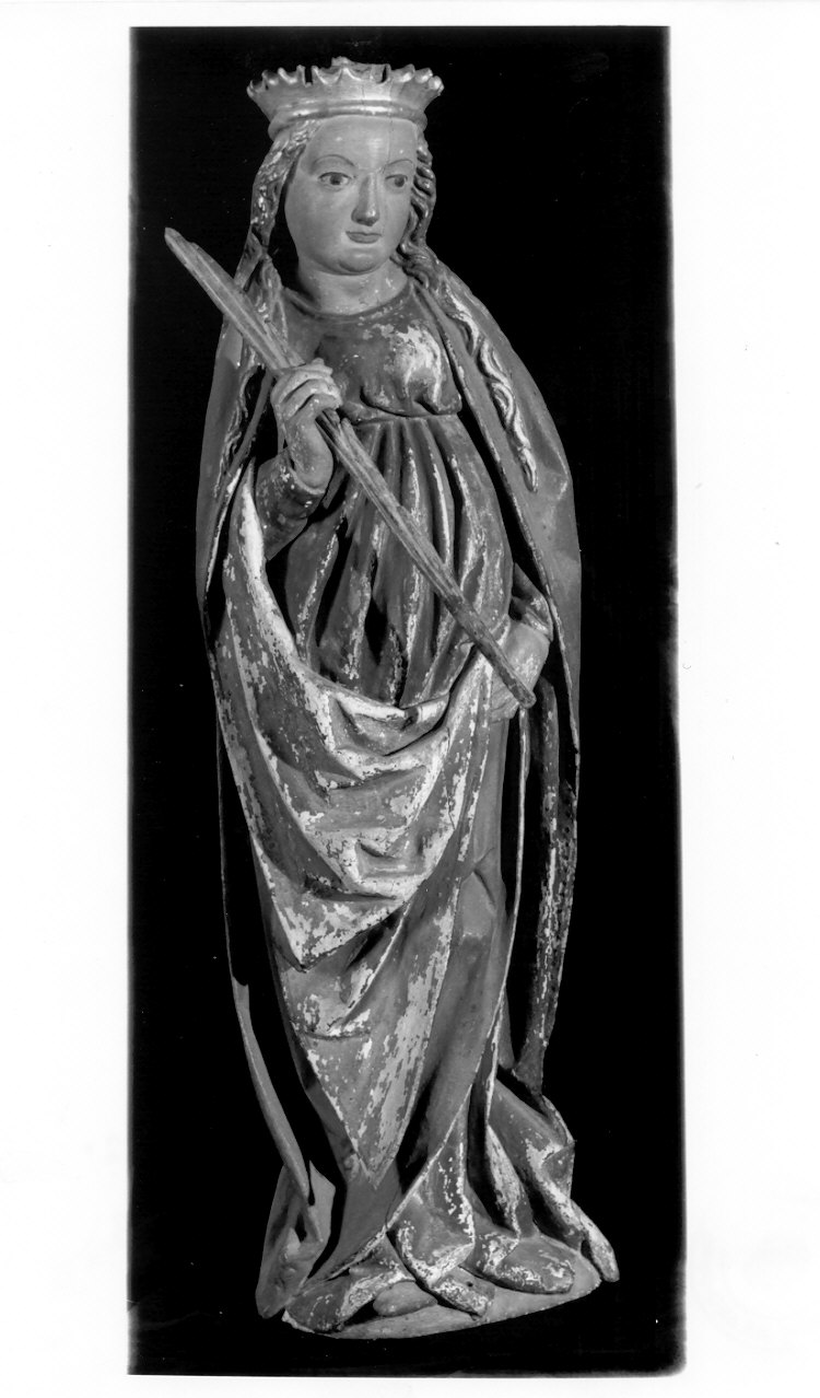 santa (statua, elemento d'insieme) - ambito valtellinese (fine sec. XV)