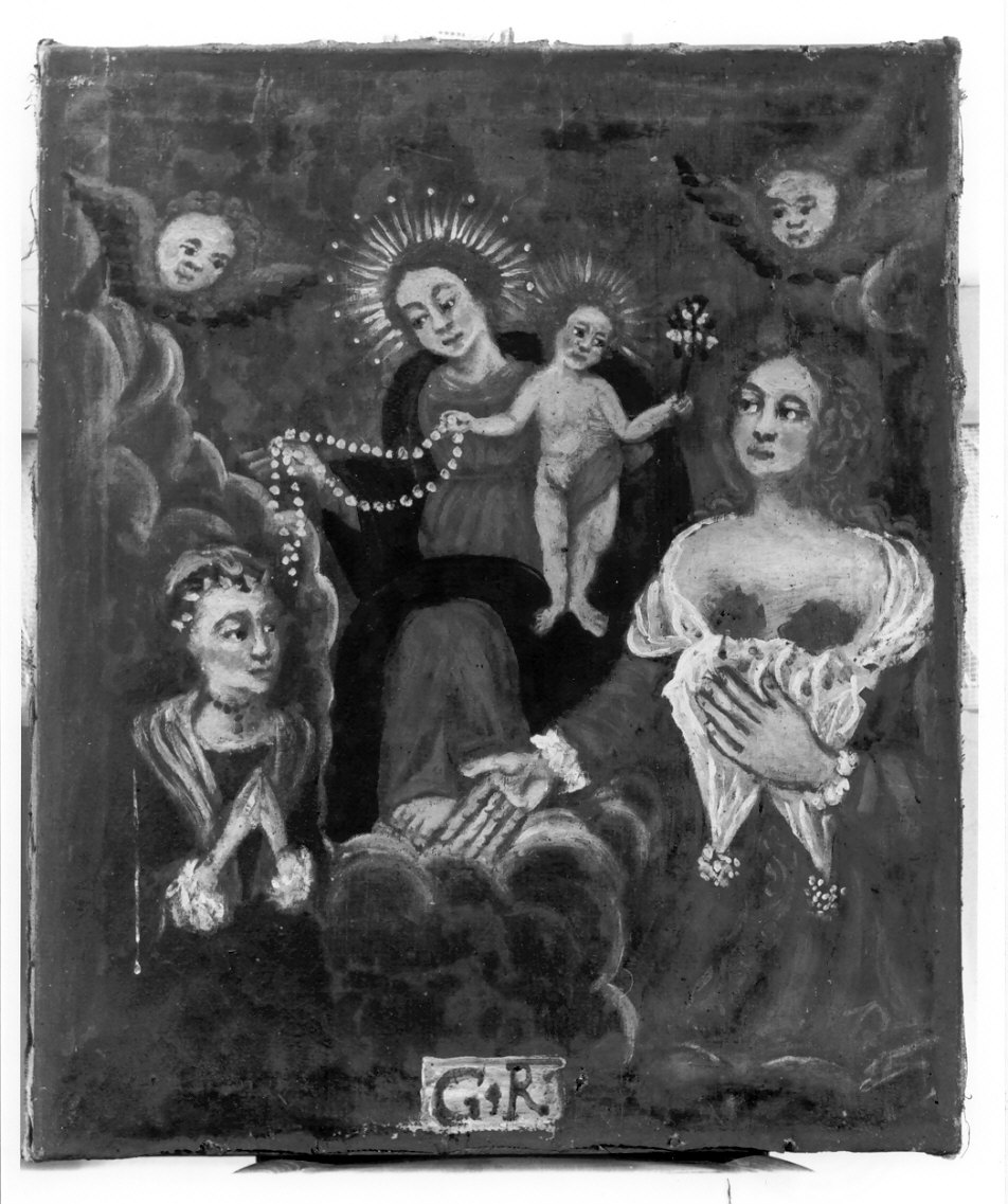 Madonna del Rosario con due devote (ex voto, opera isolata) - ambito valtellinese (sec. XVIII)