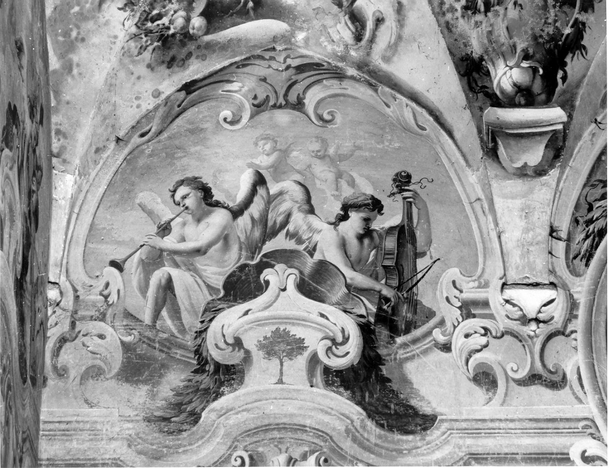 angeli musicanti (dipinto, elemento d'insieme) di Bianchi Pietro detto Bustino (attribuito) (inizio sec. XVIII)