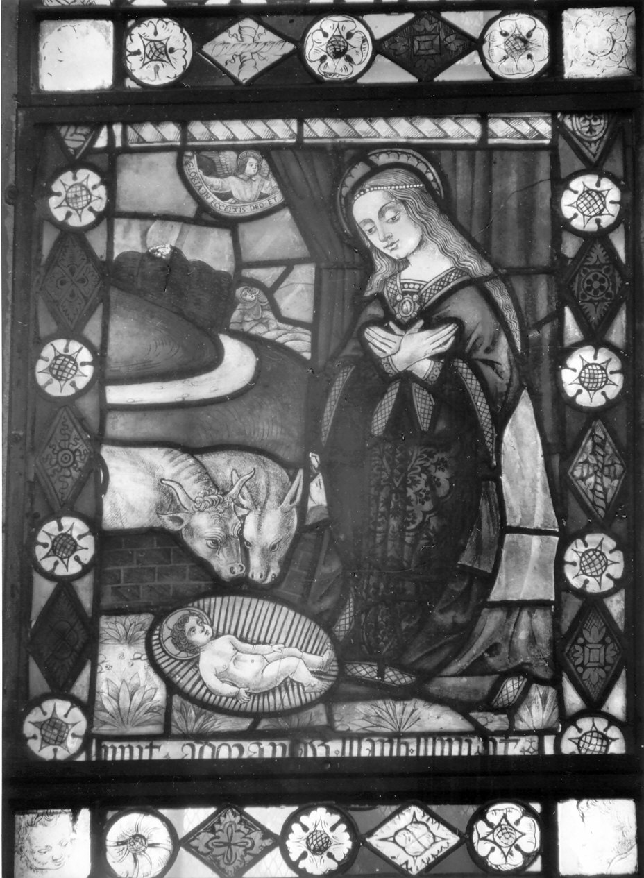 natività di Gesù (vetrata, elemento d'insieme) - ambito comasco (primo quarto sec. XVI)
