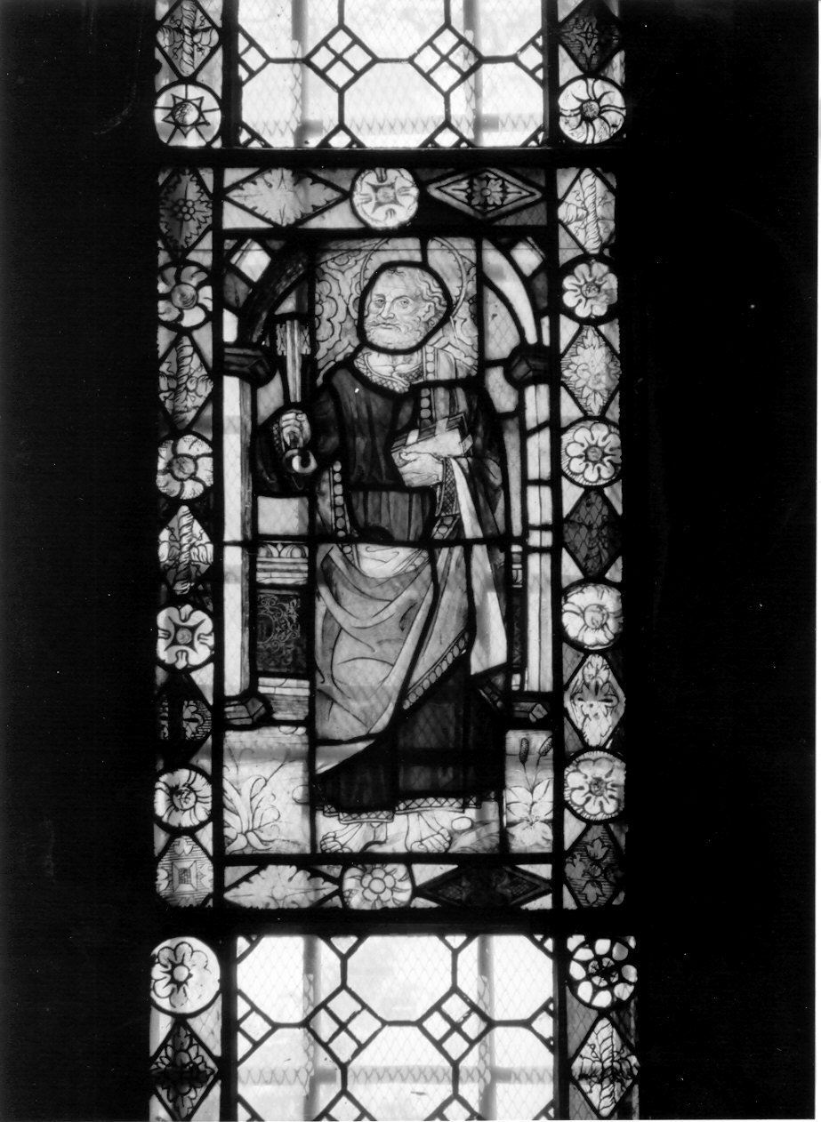 San Pietro (vetrata, elemento d'insieme) di Domenico da Blevio (attribuito) (primo quarto sec. XVI)