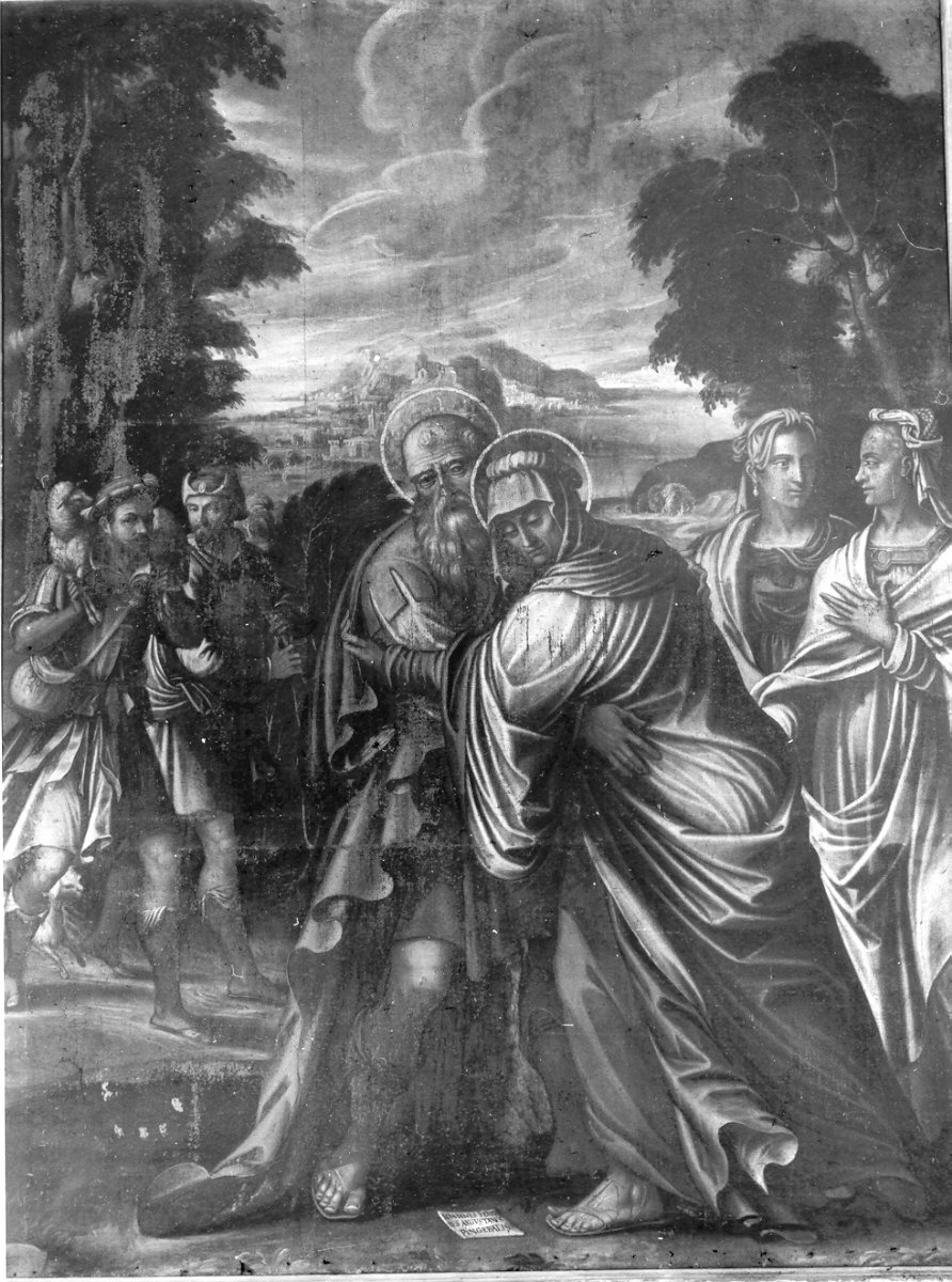 San Gioacchino e Sant'Anna (dipinto, opera isolata) di Ferrari Giovanni (fine sec. XVI)