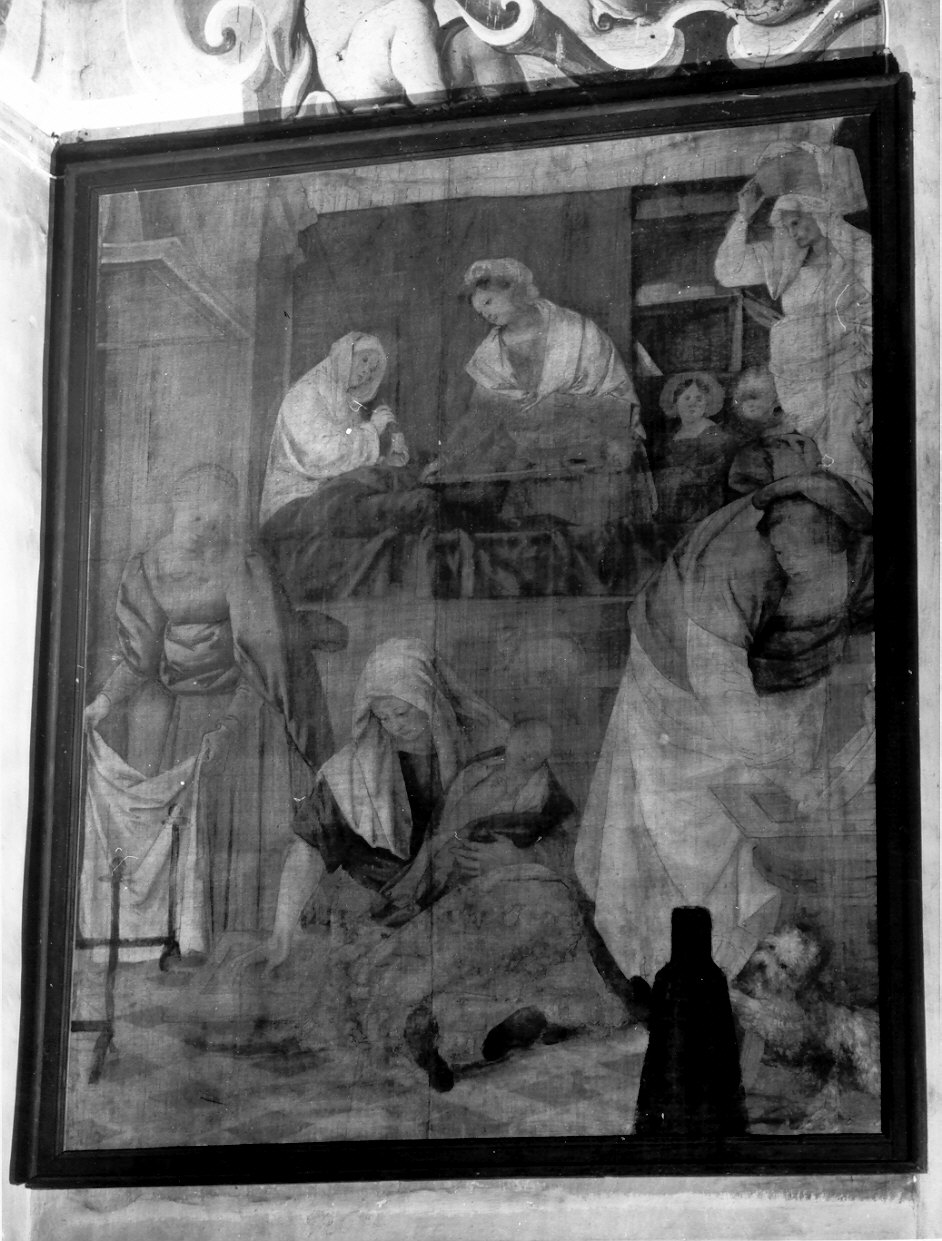 nascita di Maria Vergine (dipinto, opera isolata) di Ferrari Gaudenzio (attribuito) (sec. XVI)