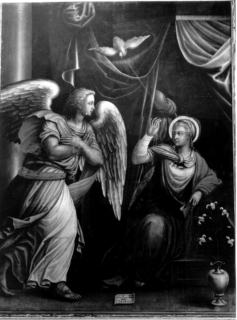 Annunciazione (dipinto, opera isolata) di Canclini Antonio (sec. XVI)