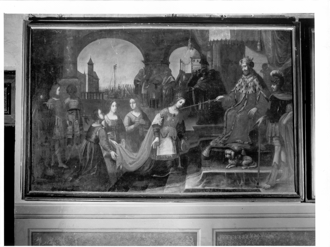 Ester incoronata da Assuero (dipinto, pendant) - ambito lombardo (prima metà sec. XVII)