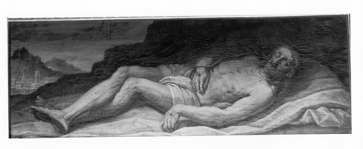 Cristo nel sepolcro (dipinto, opera isolata) - ambito lombardo (sec. XVII)