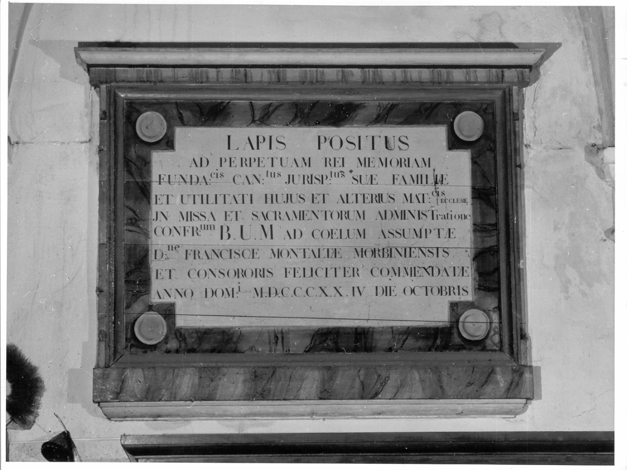 lapide commemorativa, opera isolata - ambito valtellinese (sec. XIX)