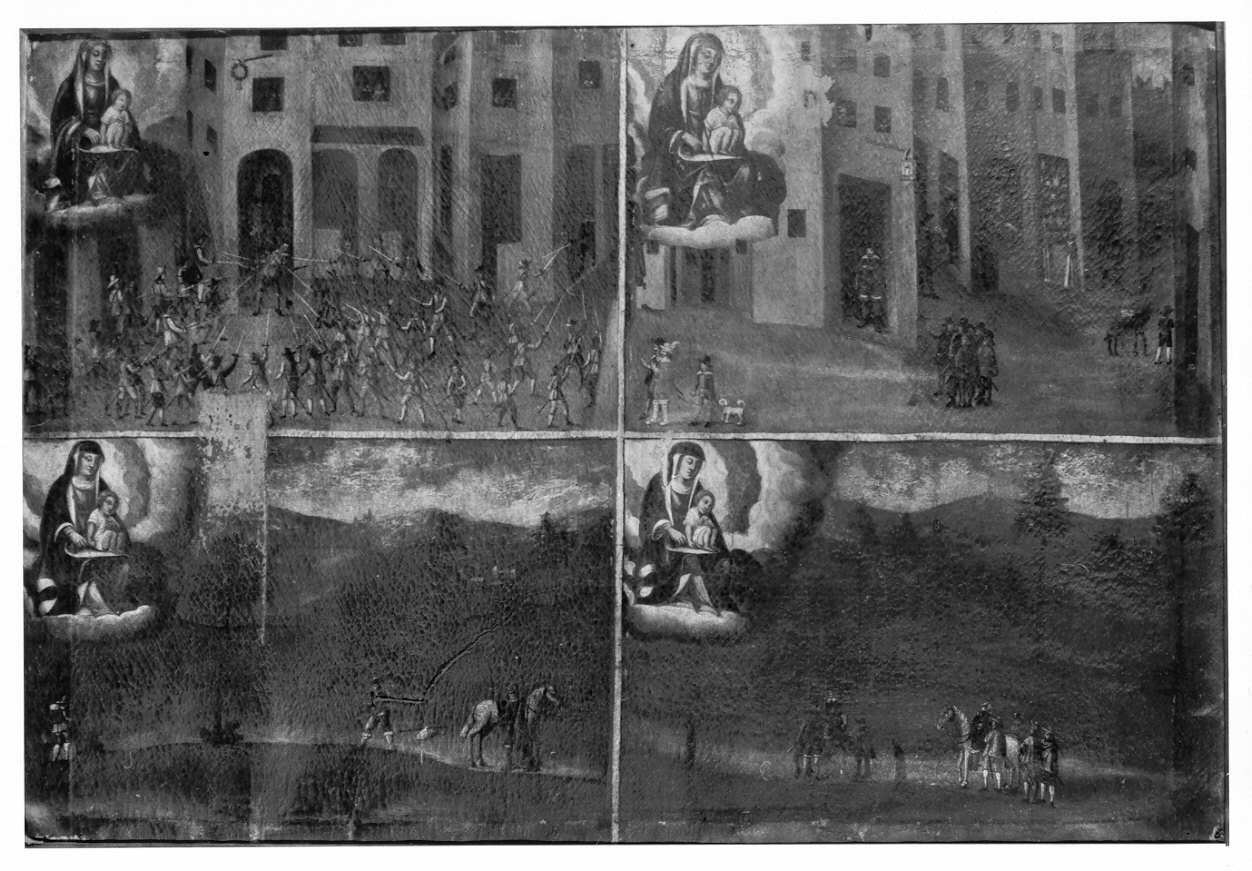 apparizione della Madonna (ex voto, opera isolata) - ambito lombardo (sec. XVII)