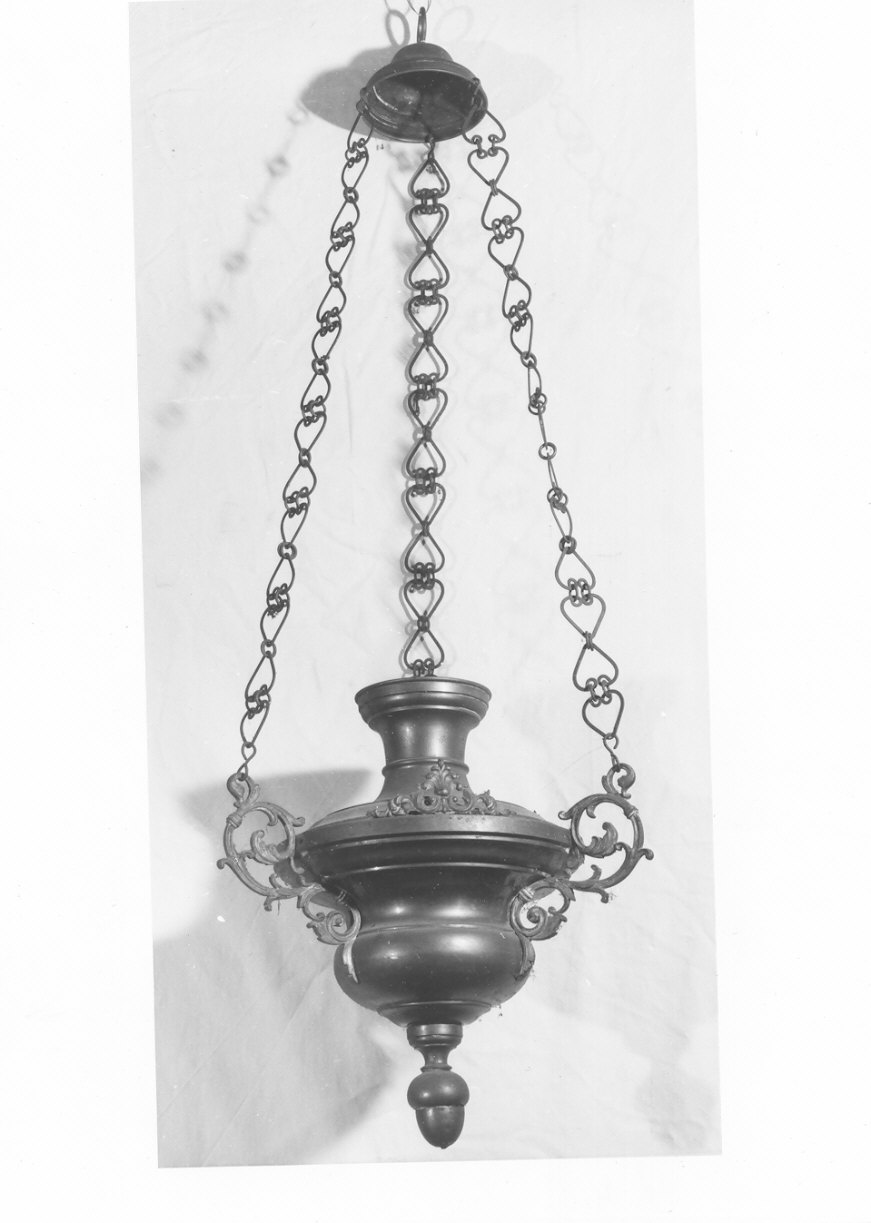 lampada pensile a vaso, coppia - ambito lombardo (sec. XIX)