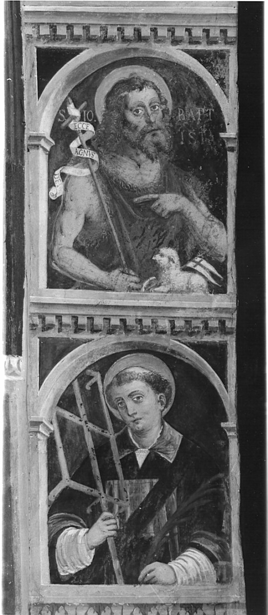 San Giovanni Battista/ San Lorenzo (dipinto, elemento d'insieme) di Valorsa Cipriano (attribuito) (metà sec. XVI)
