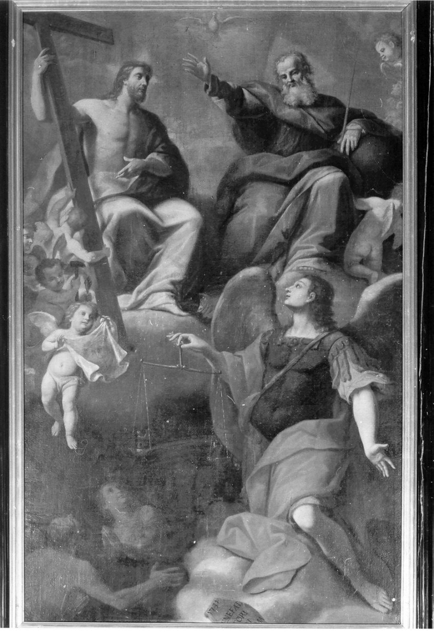 Trinità con San Michele Arcangelo (dipinto, elemento d'insieme) - ambito italiano (sec. XVIII)