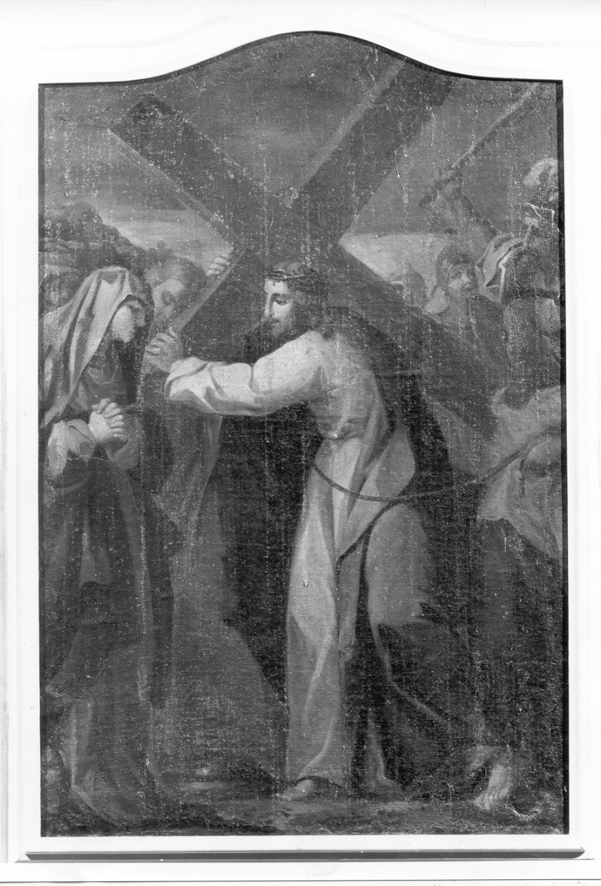 stazione IV: Gesù incontra la Madonna (dipinto, elemento d'insieme) di Ligari Vittoria (attribuito) (sec. XVIII)