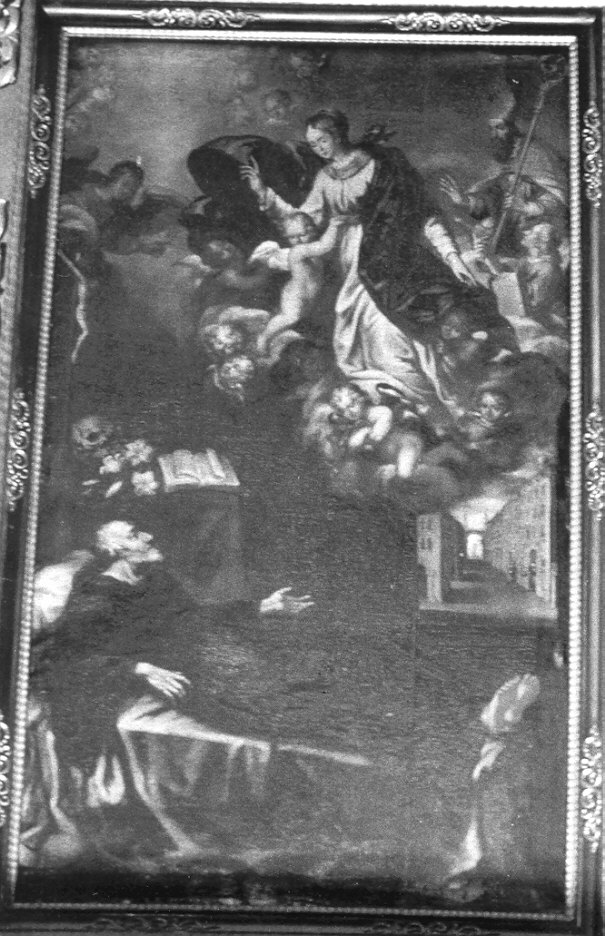 Morte di Santo con Madonna e angeli (dipinto) - ambito lombardo (sec. XVII)