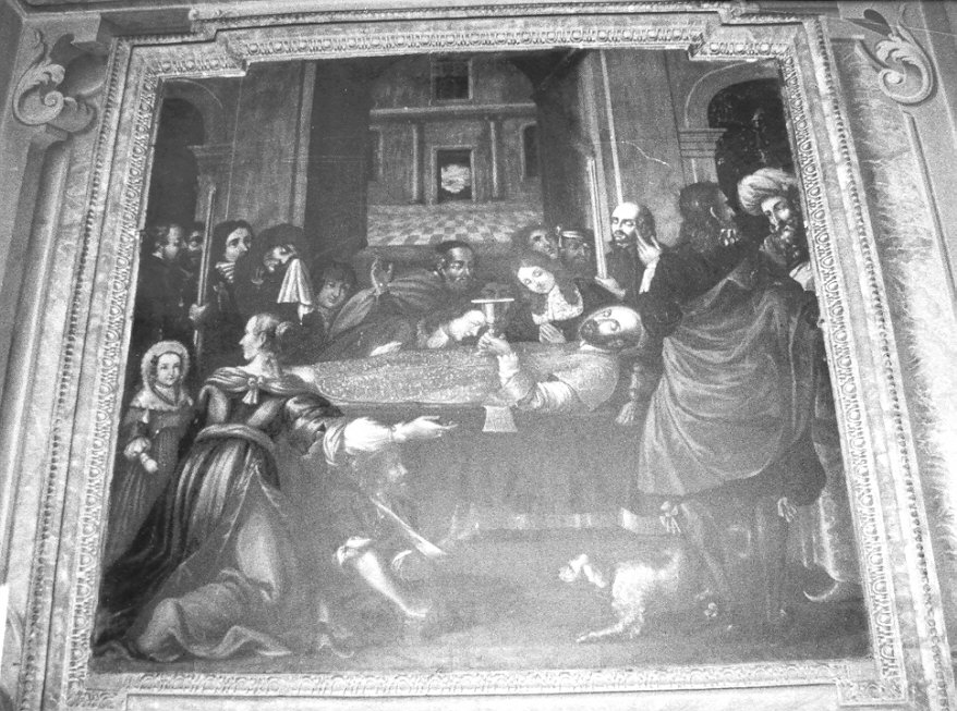 Morte di Sant'Ignazio di Loyola (dipinto, elemento d'insieme) di Muttoni Giovanni Battista (fine sec. XVII)